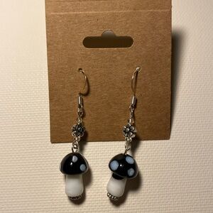 Handmade Glass Mushroom 🍄 Earrings